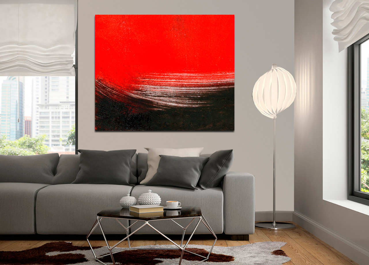 ADM - Cuadro 'Abstracto rojo moderno