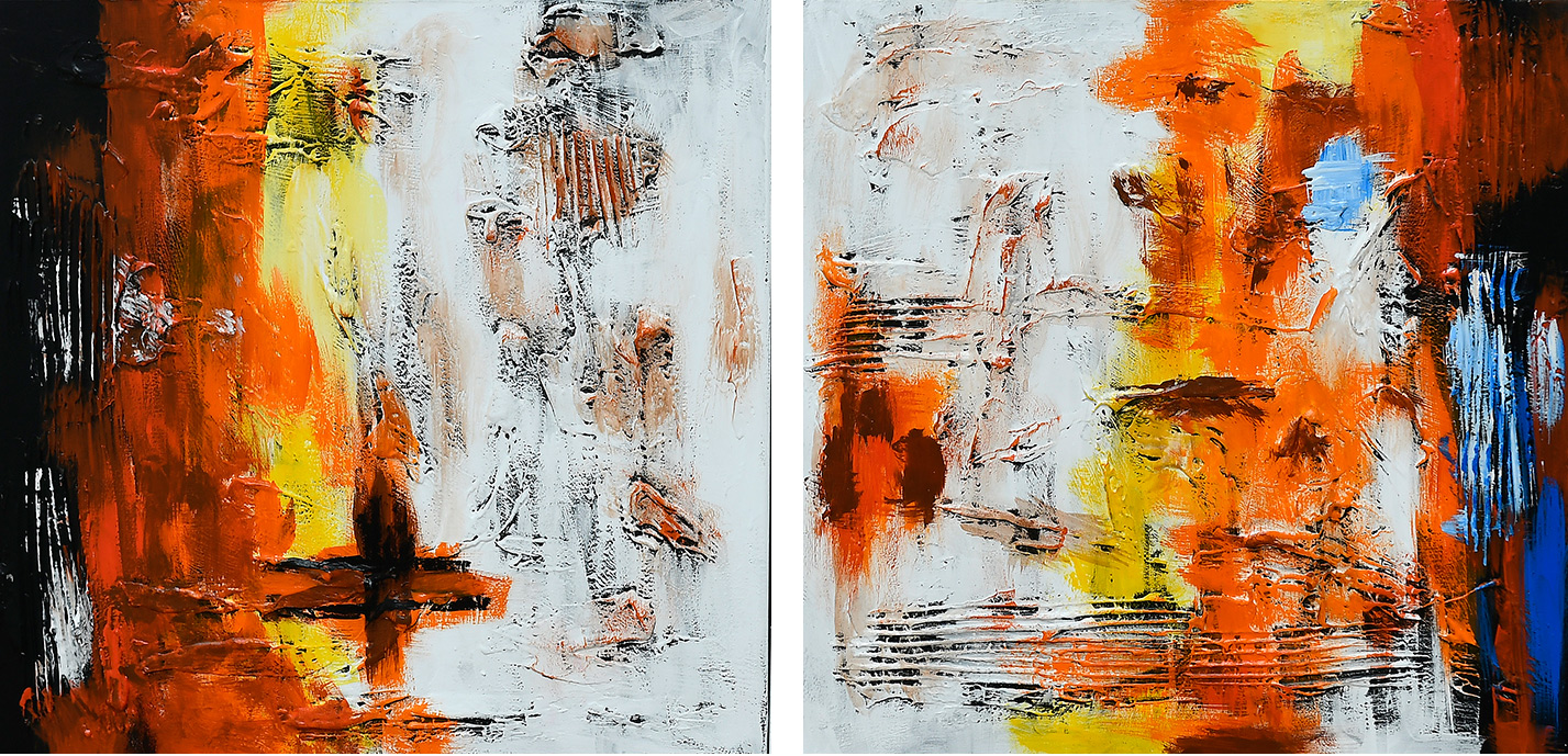 Tres cuadros abstractos.conjunto de cuadros abstractos. cuadro de