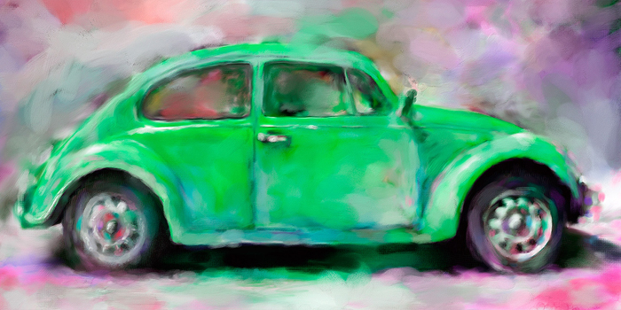 Cuadro coche escarabajo verde (bme160008)