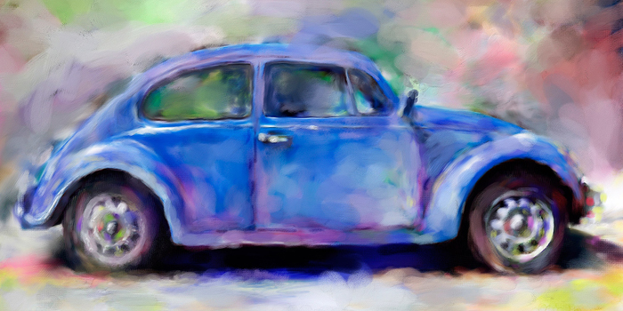 Cuadro coche escarabajo azul (bme160010)