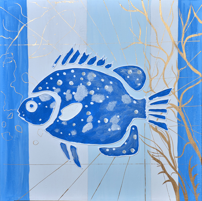 Cuadro pez azul (b116)