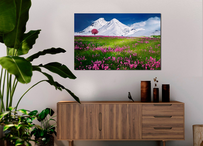 Cuadro paisaje flores y montañas (bpx0364)