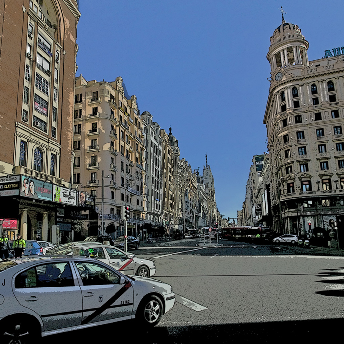 Cuadro Madrid Gran Via color (bgca1074)