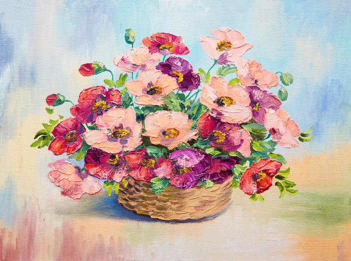 Cuadro cesta con flores (bfl72241893)