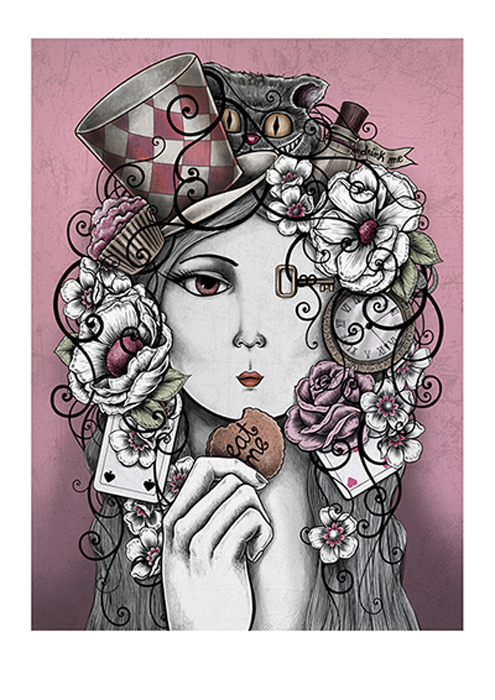 Obra grafica Maria Griño (alicia-2-rosa)