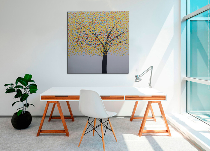 Cuadro arbol colores (b107)