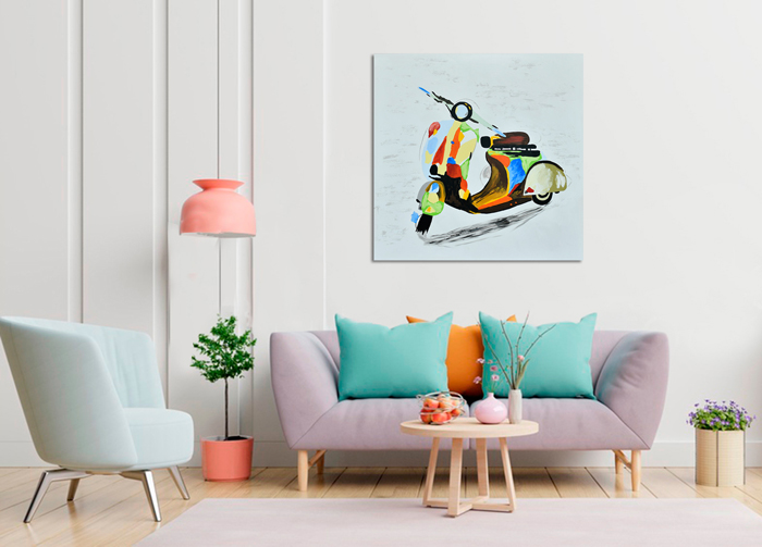 Cuadro vespa colores (b16)