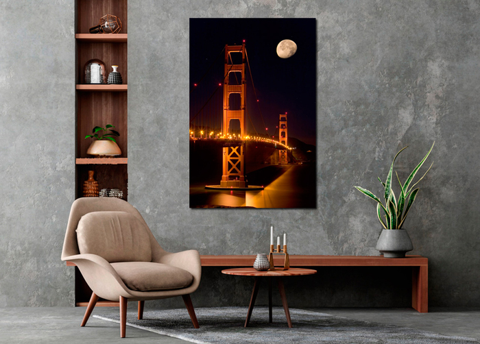 Cuadro Golden Gate de noche (bme170123)