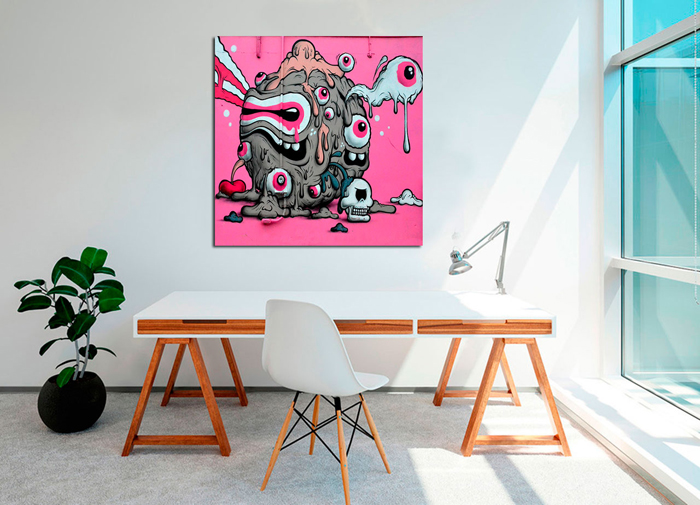 Cuadro abstracto arte digital (bmedk-pink-shuu)
