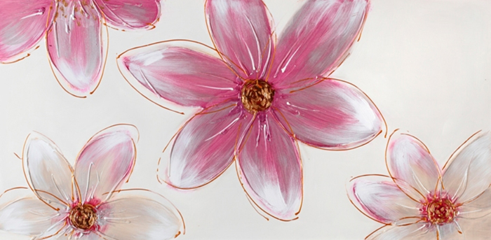 Cuadro flores rosa (b171)