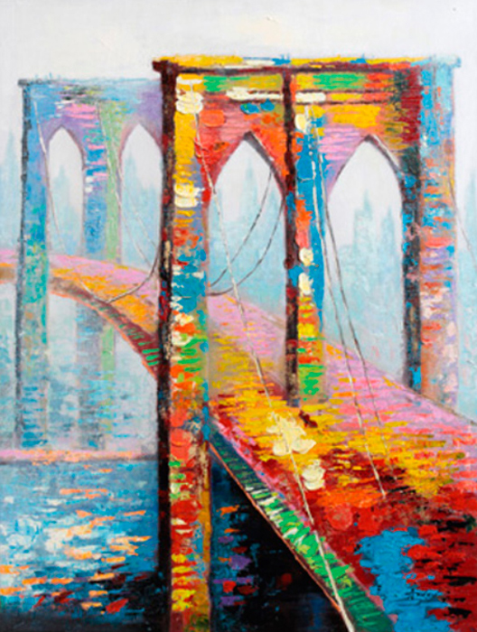 Cuadro puente de Brooklyn coloreado (b203)