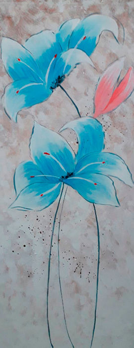 Cuadro flores azules (bci208)
