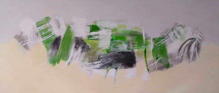 Cuadro abstracto verde (b51)