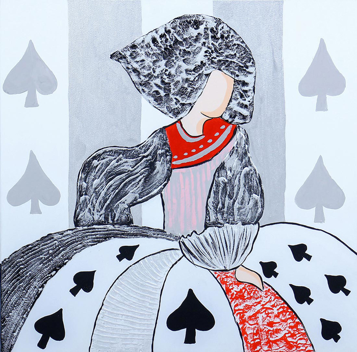 Cuadro Menina poker cartas negras (bci1045)