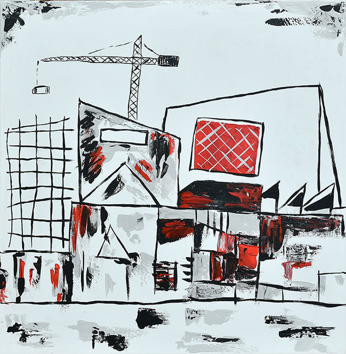 Cuadro abstracto urbano (bci131)