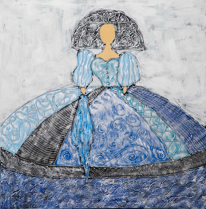 Cuadro Menina azul pañuelo (bci1652)