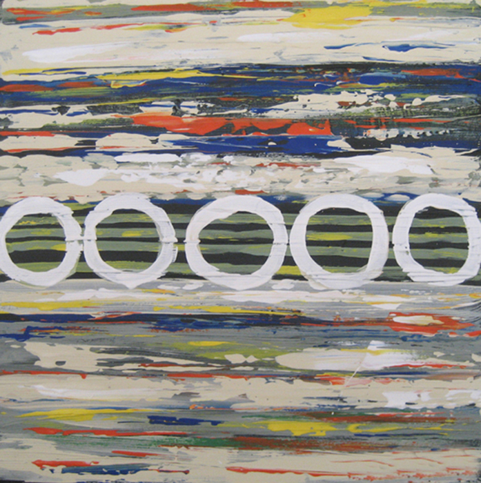 Cuadro abstracto colores con circulos (bci180)
