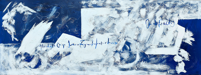 Cuadro abstracto azul y blanco (bdga1401)