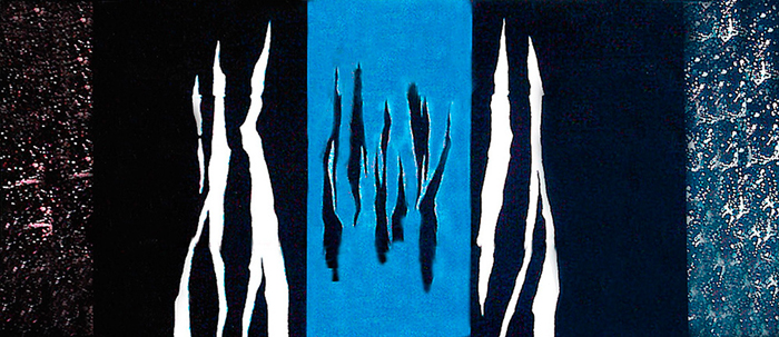 Cuadro abstracto azul y negro (bdga254)