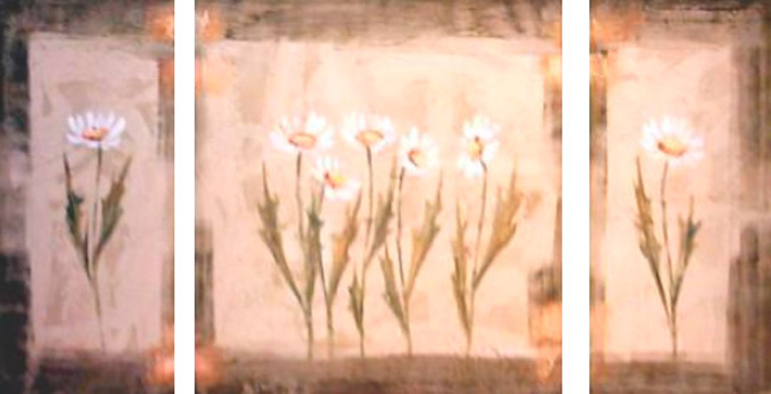 Cuadro flores tríptico (bdgf006)