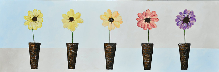 Cuadro flores y bucaros (bdgf028)