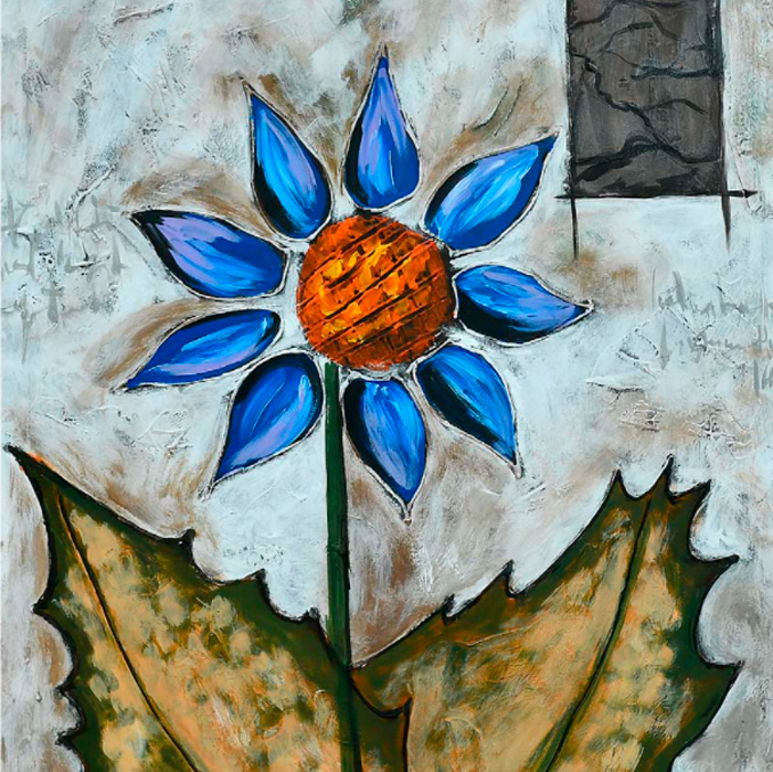 Cuadro flores azules (bdgf0421)