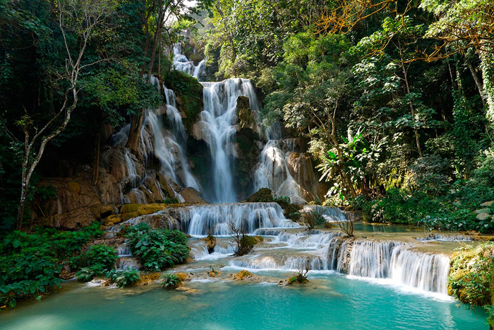 Cuadro paisaje cascada y montañas (bfl104881225)