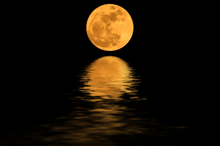 Cuadro reflejo de la luna en el mar (bfl126996751)