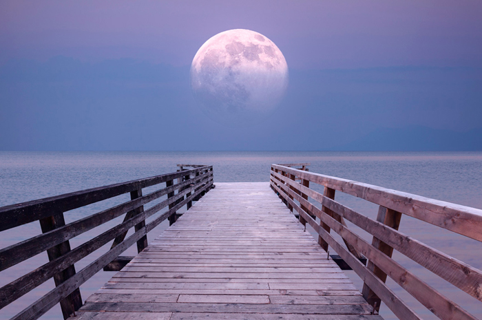 Cuadro luna sobre el mar (bfl151782811)