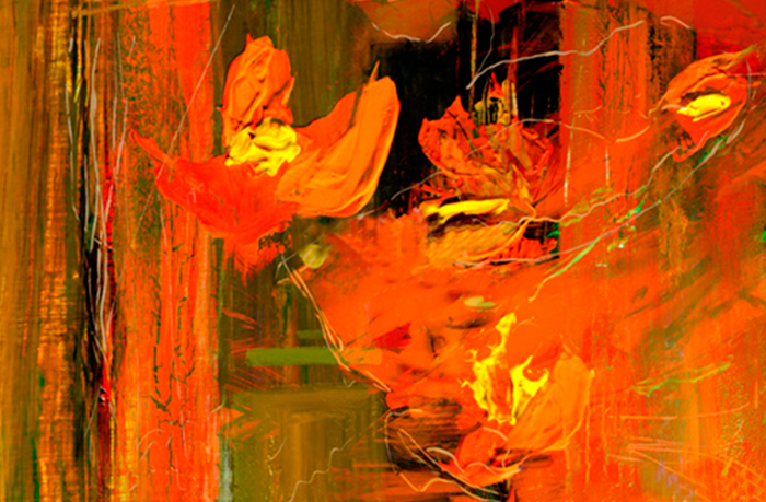 Cuadro abstracto color naranja (bfl95280311)