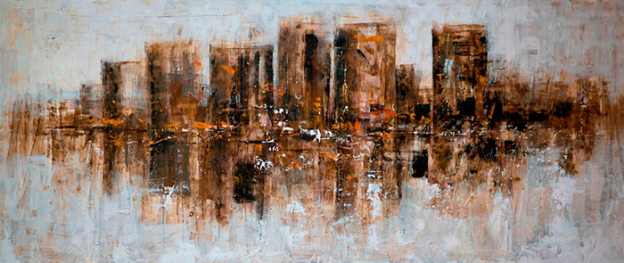 Cuadro abstracto ciudad moderna (bh510)