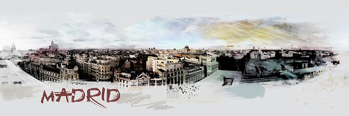 Cuadro Madrid panoramico (bjlp051)