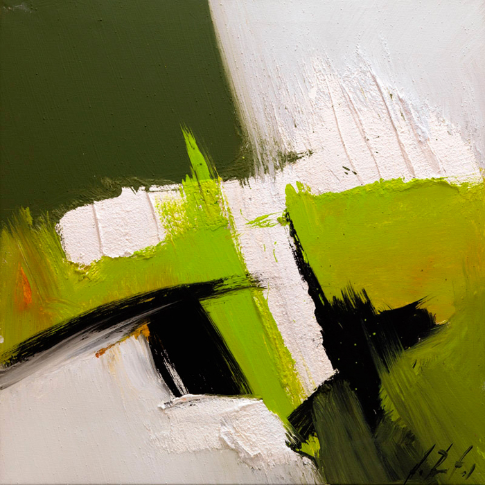 Cuadro abstracto mancha verde (bme170020)