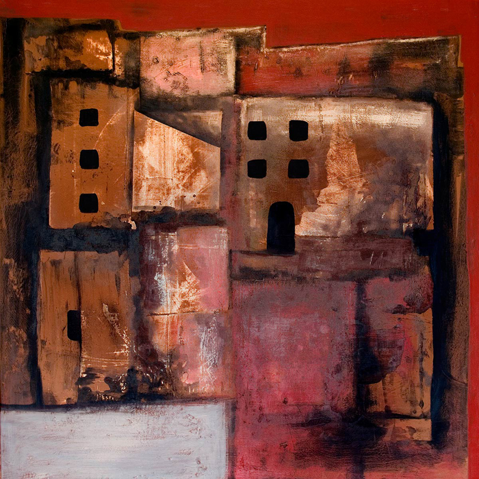 Cuadro abstracto casas (bme190048)