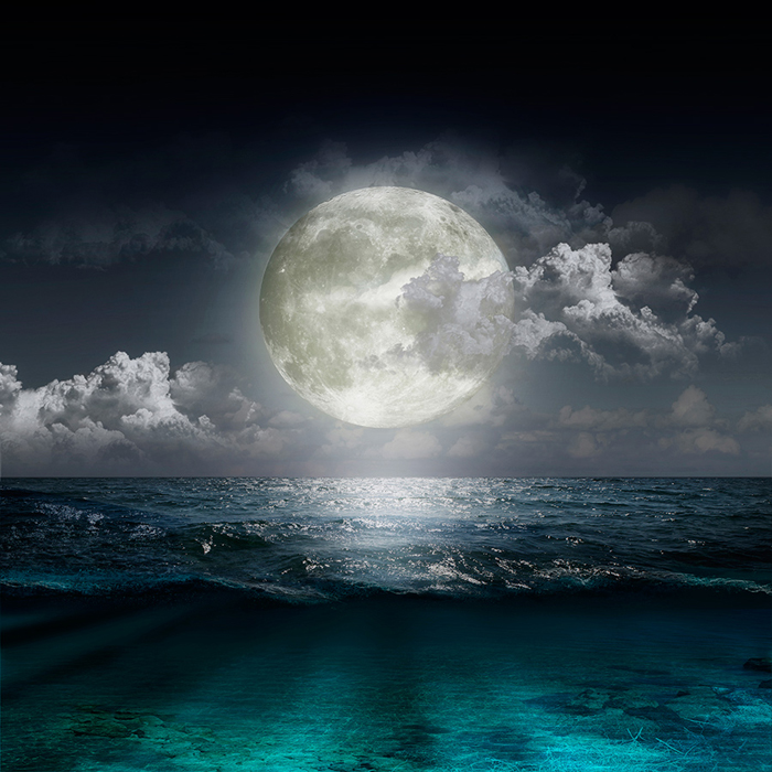 Cuadro reflejo de luna en el mar (bpmv100)