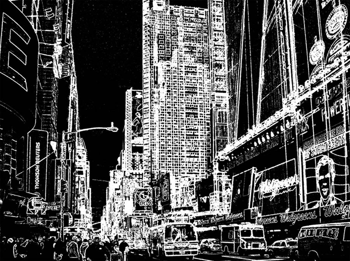 Cuadro ciudad moderna en blanco y negro (bpmv5022)