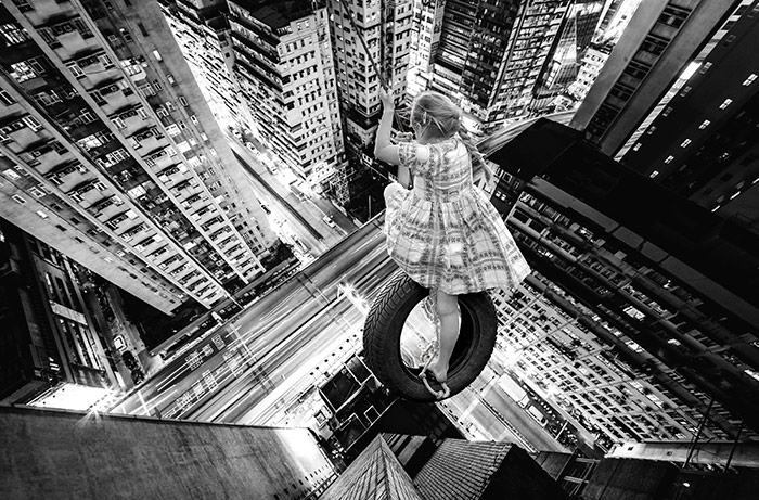 Cuadro niña en el rascacielo (bpx0070)
