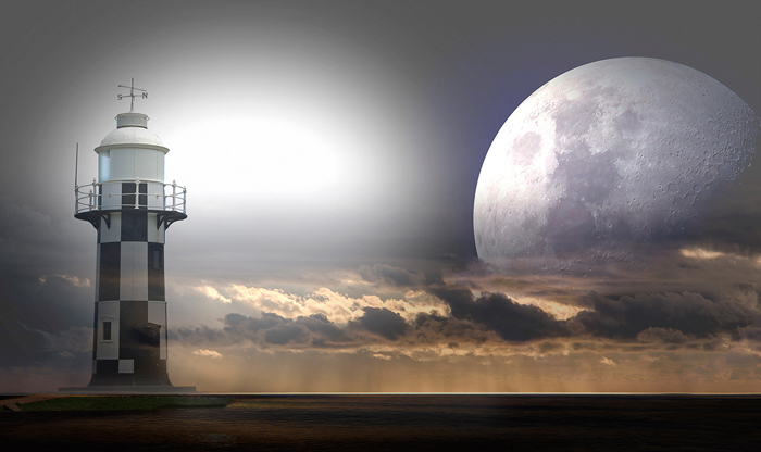 Cuadro luna y faro (bpx0350)