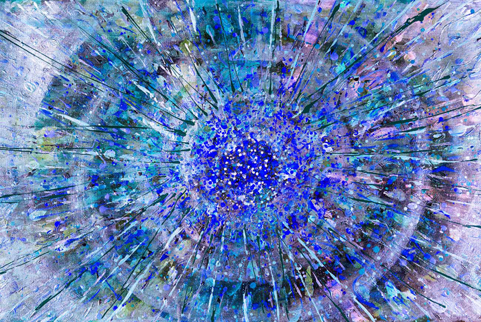 Cuadro abstracto destello azul (bpx0618)