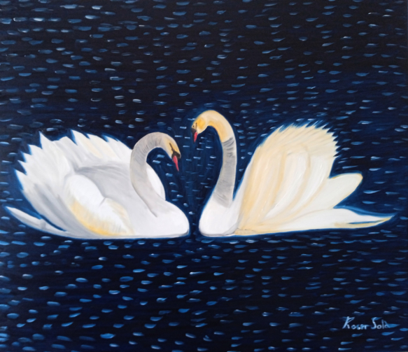 Cuadro Roser Sol&aacute; - El lago de los cisnes