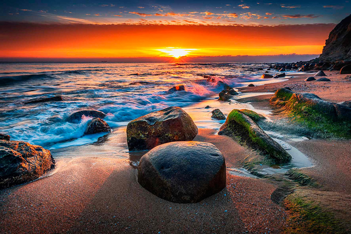 Cuadro atardecer en la playa (bfl134386390)