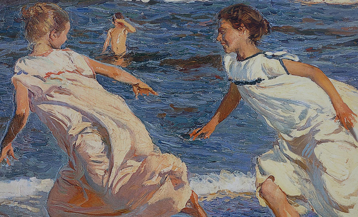 Cuadro Sorolla corriendo por la playa