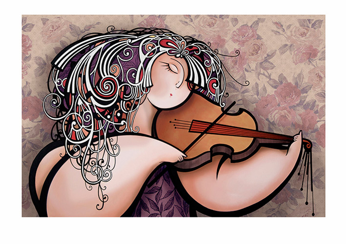 Obra grafica Maria Griño (violin-r)